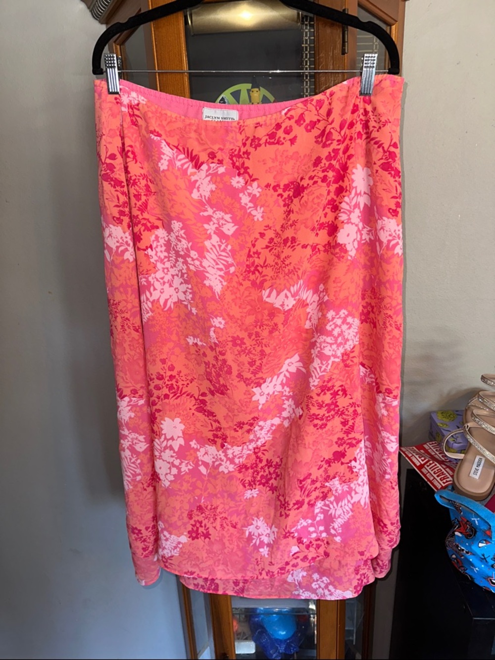 Vintage Jaclyn Smith Coral and Pink Maxi Skirt